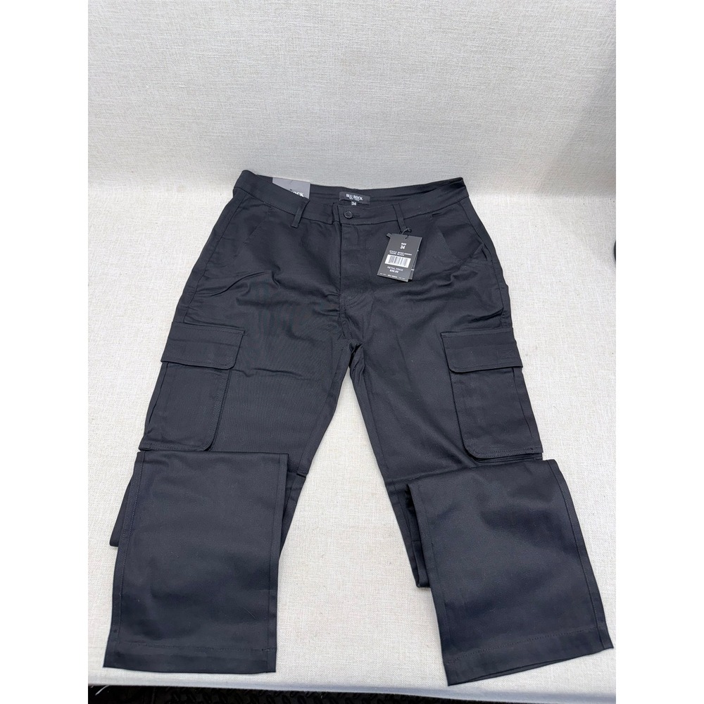 Blu‎ Rock New York Mens Cargo Pants Size 34 Black Stretch Utility Workwear NWT